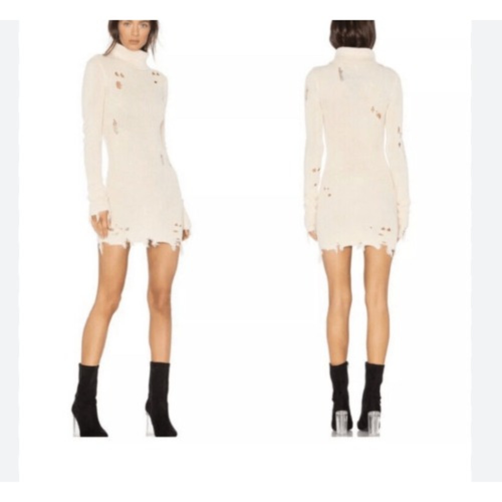 Lovers Friends Sweater Dress Keeney Women XXS‎ Off White Long Sleeve Turtleneck